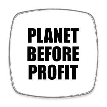La planète avant le profit - Magnet carré - blanc - Devant