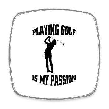 Golf Golfschläger Spruch Golfball Golfspielerin - Viereckiger Kühlschrankmagnet - Weiß - Vorne