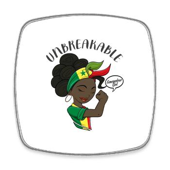 Senegalese Girl Unbreakable Senegalese Heritage - Viereckiger Kühlschrankmagnet - Weiß - Vorne