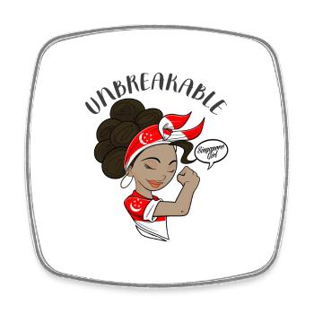 Singapore Girl Unbreakable Singapore Heritage - Viereckiger Kühlschrankmagnet - Weiß - Vorne