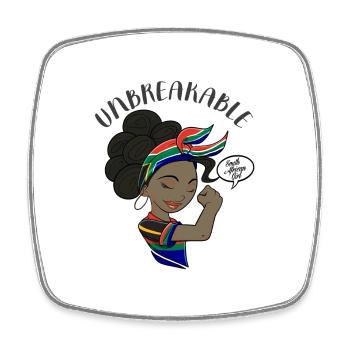 South African Girl Unbreakable I Heritage South - Viereckiger Kühlschrankmagnet - Weiß - Vorne