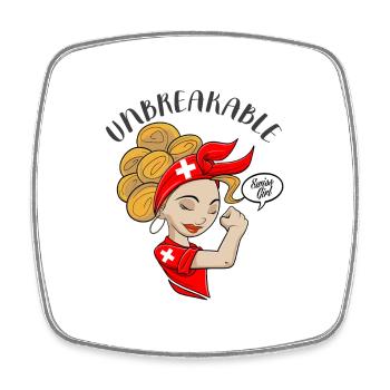 Swiss Girl Unbreakable I Swiss Heritage I - Viereckiger Kühlschrankmagnet - Weiß - Vorne