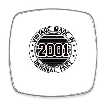 Vintage Made In 2001 Original Part Birthday 2001 - Square fridge magnet - white - Front