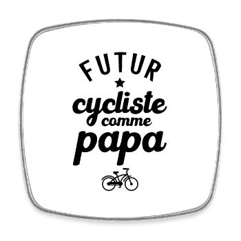 Futur cycliste comme papa - Magnet carré - blanc - Devant