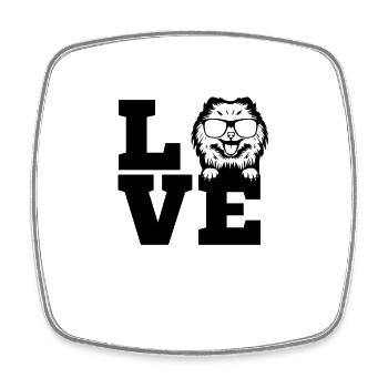Spitz Pomeranian Zwergspitz Dog - Square fridge magnet - white - Front