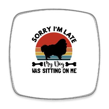 Spitz Pomeranian Zwergspitz Dog - Square fridge magnet - white - Front