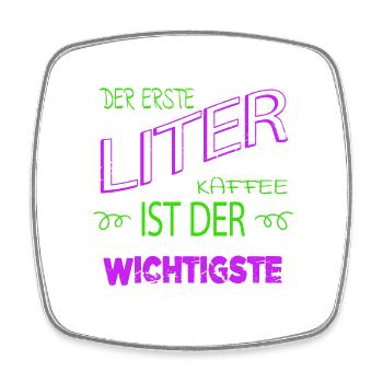bday tasse verschlafen geburtstagsgeschenkidee - Viereckiger Kühlschrankmagnet - Weiß - Vorne