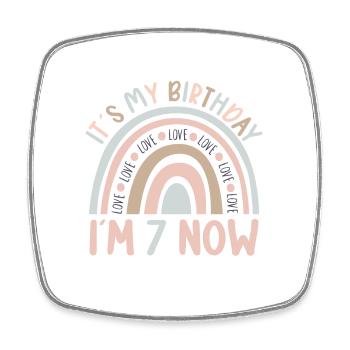 7 ans Rainbow Rainbow 7ème anniversaire - Magnet carré - blanc - Devant