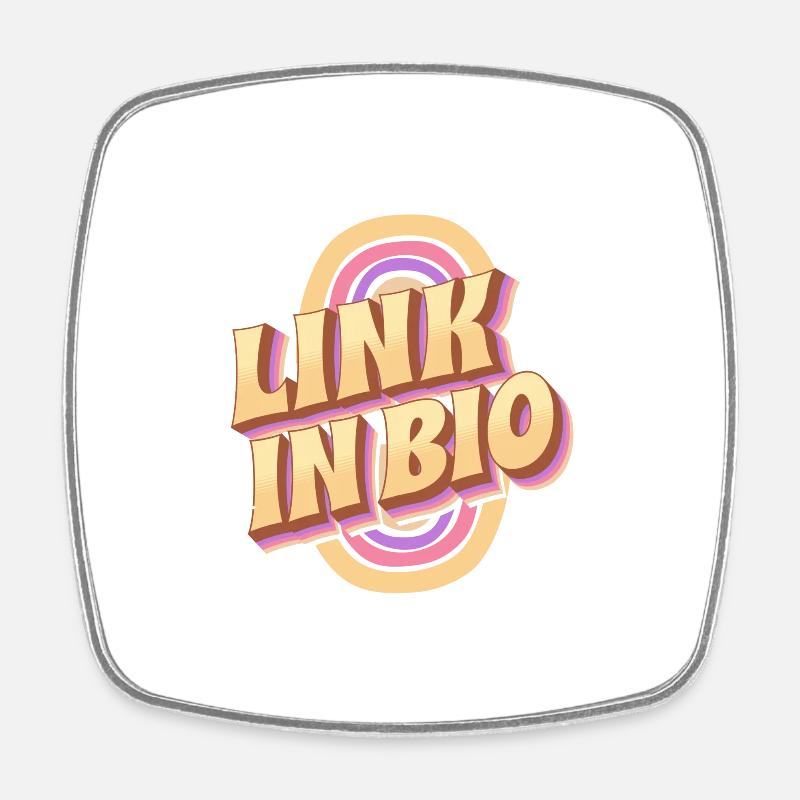Lien dans Bio - Rainbow - Magnet carré - blanc