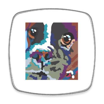 Dog Face - Square fridge magnet - white - Front