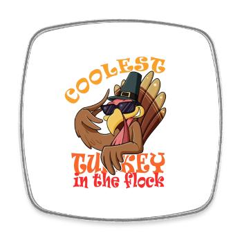 Coolest Turkey In The Flock I Happy Thanksgiving - Viereckiger Kühlschrankmagnet - Weiß - Vorne