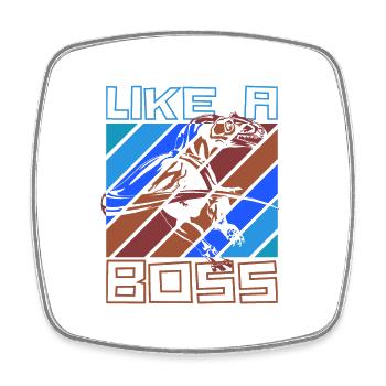 Like a Boss - Cool Velociraptor Dinosaur - Square fridge magnet - white - Front