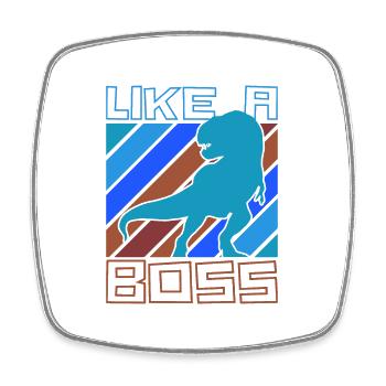 Like a Boss - Cool T-Rex Dinosaur Tyranno - Square fridge magnet - white - Front