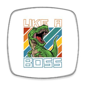 Comme un boss - Cool T-Rex Dinosaur Tyranno - Magnet carré - blanc - Devant