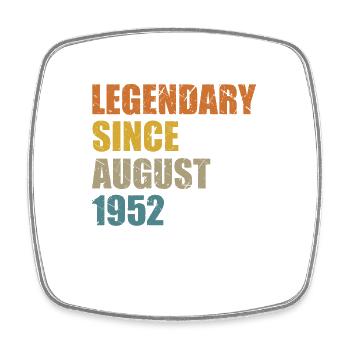 Born August 1952 70 years 70s 70th birthday - Square fridge magnet - white - Front