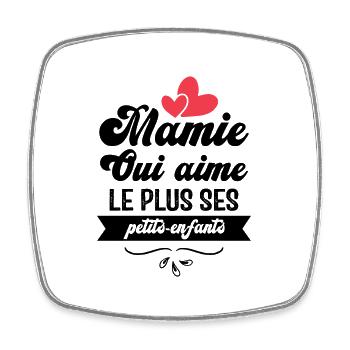 Mamie qui aime le plus ses petits enfants - Magnet carré - blanc - Devant