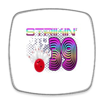 Frapper dans 39 Bowling Bowler 39e anniversaire - Magnet carré - blanc - Devant