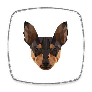 Chien - Magnet carré - blanc - Devant