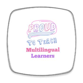 Proud to teach multilingual learners Mehrsprachig - Viereckiger Kühlschrankmagnet - Weiß - Vorne