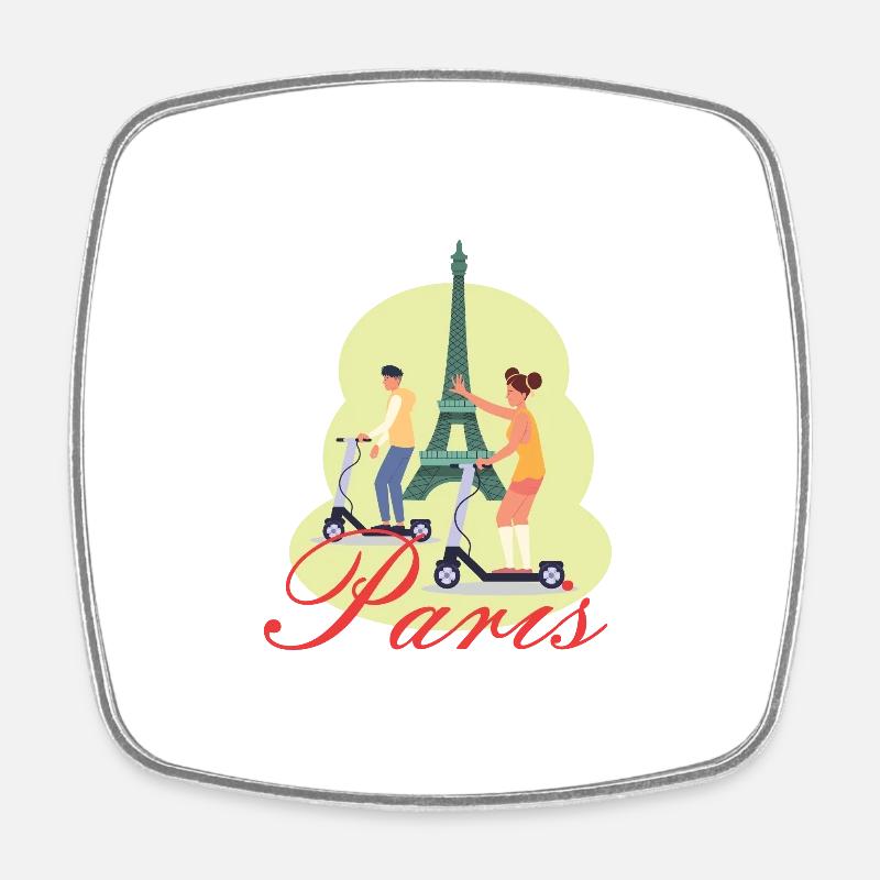 Paris - Square fridge magnet - white