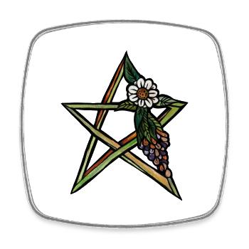 Grüner Hexenstern - Viereckiger Kühlschrankmagnet - Weiß - Vorne