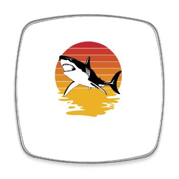 requin, grand requin blanc, requins, mégalodon, requin, requin marteau - Magnet carré - blanc - Devant