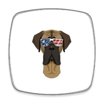 Mastiff USA Sunglasses I American Flag Mastiff - Viereckiger Kühlschrankmagnet - Weiß - Vorne