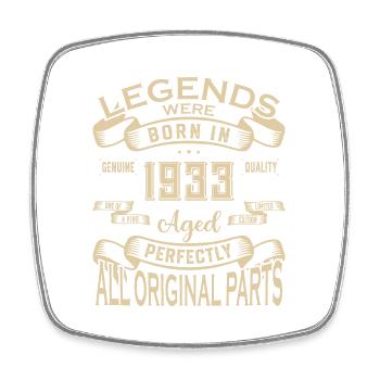 Legends Were Born In 1933. Aged Perfectly All orig - Viereckiger Kühlschrankmagnet - Weiß - Vorne