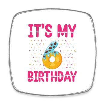Es Ist Mein 6. Geburtstag | Sprinkles Thema | - Viereckiger Kühlschrankmagnet - Weiß - Vorne