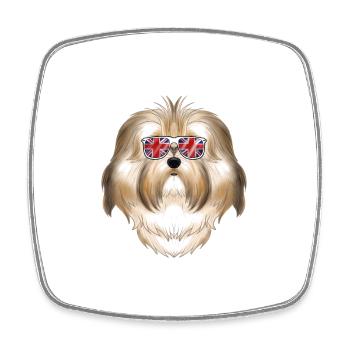 Havanese UK Sunglasses I Deutsch Flag I Union Jack - Square fridge magnet - white - Front
