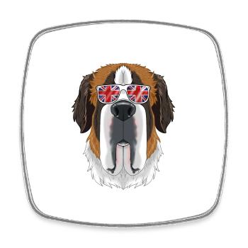 Saint Bernard UK Sunglasses I Deutsch Flag I - Square fridge magnet - white - Front