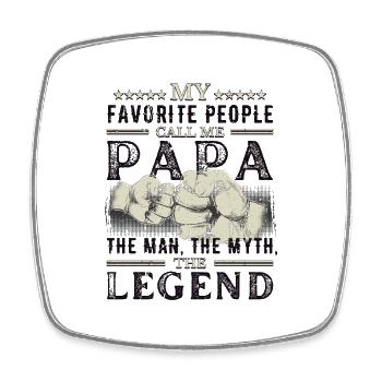 Papa - The Man The Myth The Legend - Fist Bump - Square fridge magnet - white - Front