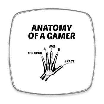 Anatomy Of A Gamer Video Game Player Gaming Pc Con - Viereckiger Kühlschrankmagnet - Weiß - Vorne