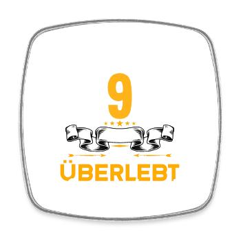 Ich habe 9 Jahre Ehe überlebt 9.Hochzeitstag - Viereckiger Kühlschrankmagnet - Weiß - Vorne
