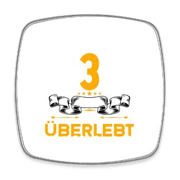 Ich habe 3 Jahre Ehe überlebt 3.Hochzeitstag - Viereckiger Kühlschrankmagnet - Weiß - Vorne