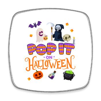 Pop Halloween | Halloween Costume | Halloween - Square fridge magnet - white - Front