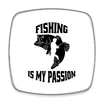 Fishing Fishing Hooks Angler Fishing Fishing Fishing - Square fridge magnet - white - Front