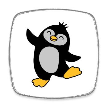Glücklicher süßer Pinguin tanzt - Viereckiger Kühlschrankmagnet - Weiß - Vorne