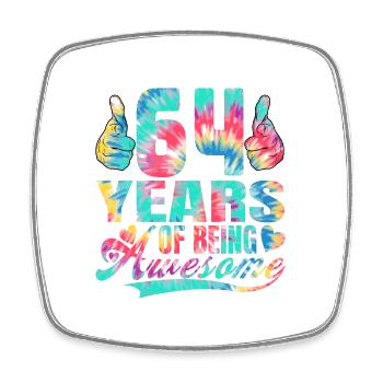 64e anniversaire ou anniversaire 64 ans d’existence - Magnet carré - blanc - Devant
