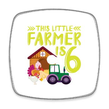 This small farmer is 6 farm more thematic - Square fridge magnet - white - Front