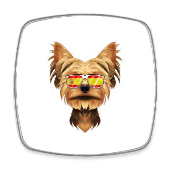 Yorkshire Terrier I Spain Sunglasses I Spanish - Viereckiger Kühlschrankmagnet - Weiß - Vorne