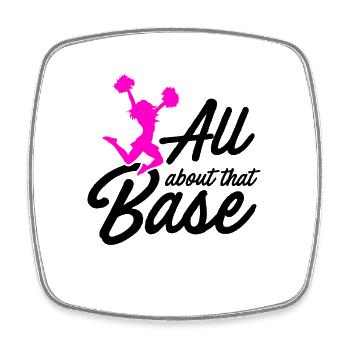All About That Base Cheerleader Cheerleading Gymna - Viereckiger Kühlschrankmagnet - Weiß - Vorne