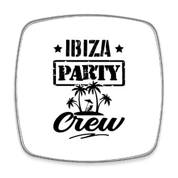 Ibiza Party Crew - Square fridge magnet - white - Front