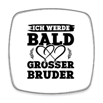 Ich werde grosser Bruder - Viereckiger Kühlschrankmagnet - Weiß - Vorne