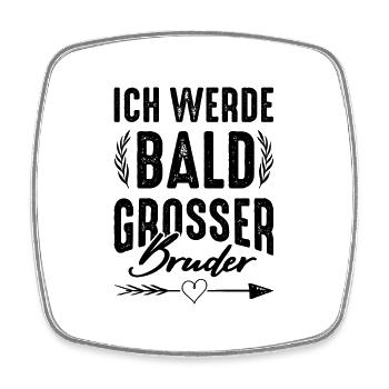 Ich werde grosser Bruder - Viereckiger Kühlschrankmagnet - Weiß - Vorne