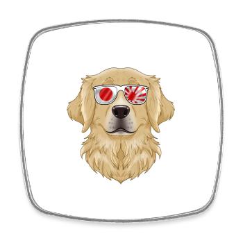Golden Retriever Japan Lunettes de soleil I Drapeau japonais - Magnet carré - blanc - Devant