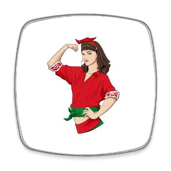 Belarus Girl Unbreakable I Belarus Heritage I - Viereckiger Kühlschrankmagnet - Weiß - Vorne