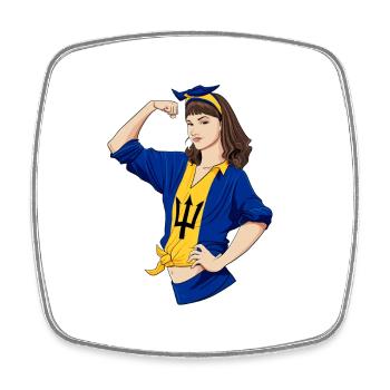 Barbados Girl Unbreakable I Barbados Heritage - Square fridge magnet - white - Front