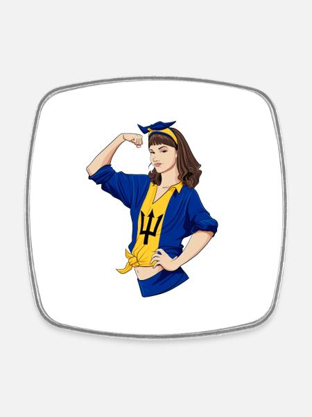 Barbados Girl Unbreakable I Barbados Heritage - Square fridge magnet - white