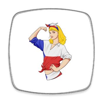 Czech Girl Unbreakable I Czech Heritage Czech - Square fridge magnet - white - Front